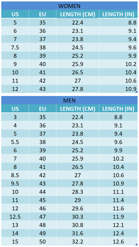 Air Jordan 13 Shoes Size Chart