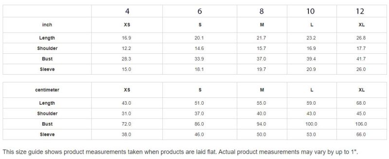 Kids Zip Up Hoodie Size Chart